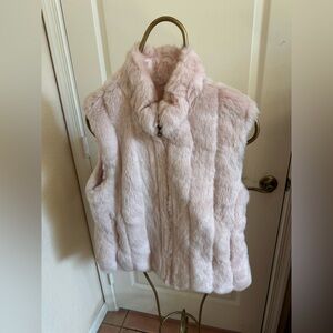 Carté Soft Pink Faux Fur Vest